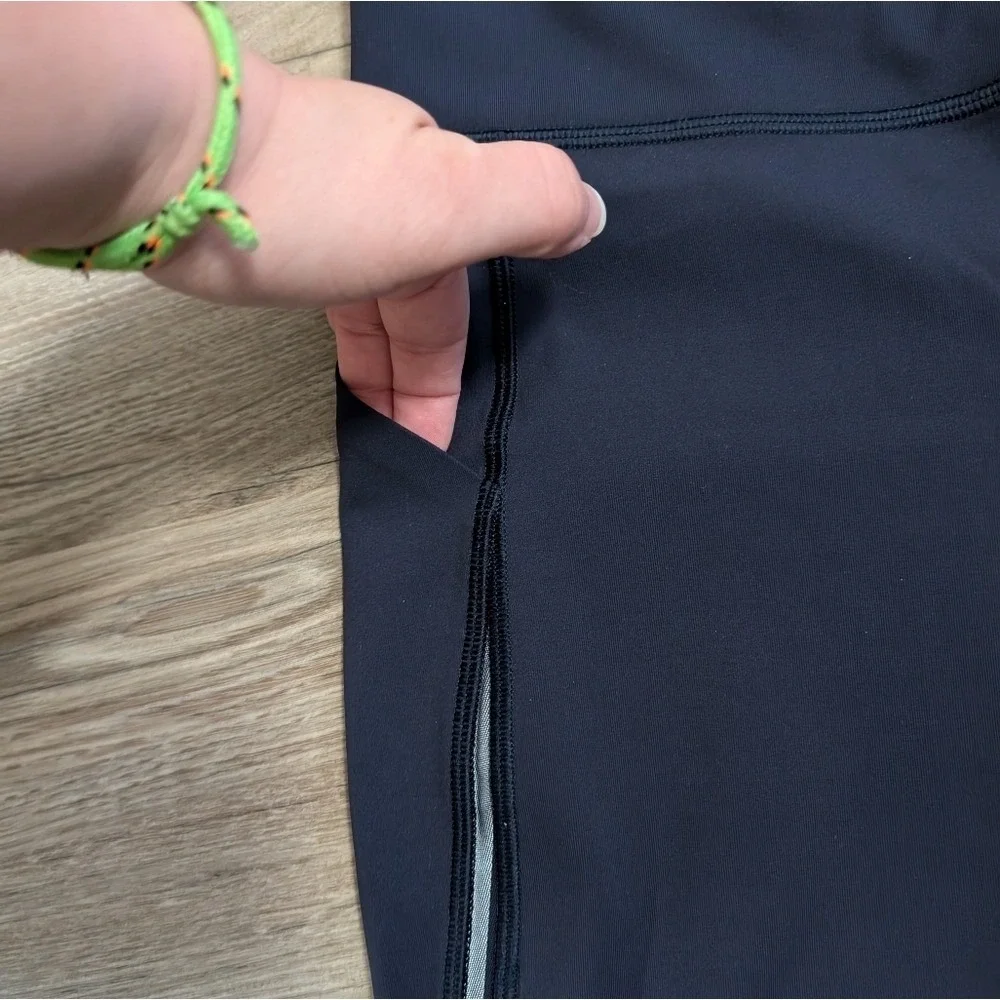 Lululemon‎ All The Right Places Crop, Size 10 Navy Blue Just Below Knee Leggings